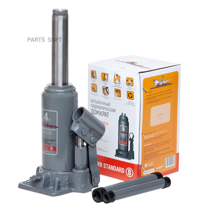 Домкрат бутылочный 4 т AIRLINE 180 - 350 мм - AIRLINE None None